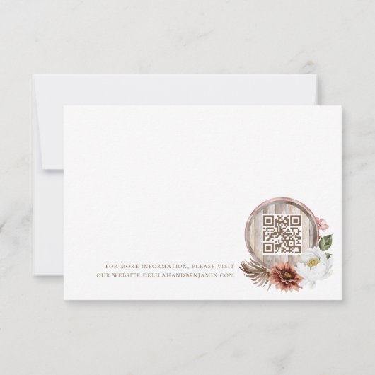 カントリーウエスタンウォーターカラーボヘミアンフローラフレーム 出欠カード (裏面)