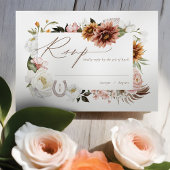 カントリーウエスタンウォーターカラーボヘミアンフローラフレーム 出欠カード