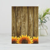 カントリーウエスタンウッドサンフラワー結婚式招待状 招待状 (スタンド正面)