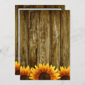 カントリーウエスタンウッドサンフラワー結婚式招待状 招待状 (正面/裏面)