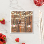 カントリーウエスタンウッドライトバイオリン結婚ズ スタンダードカクテルナプキン (インサイチュ)