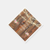 カントリーウエスタンウッドライトバイオリン結婚ズ スタンダードカクテルナプキン (角)