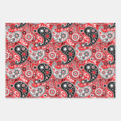 カントリーウエスタンカウボーイクリスマスバンダナペイズリー ラッピングペーパーシート (正面3)