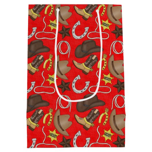 カントリーウエスタンカウボーイスモール抱き枕 ミディアムペーパーバッグ (裏面)