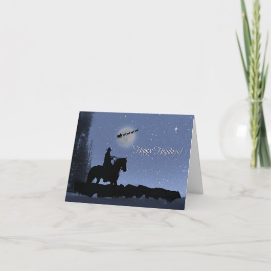 カントリーウエスタンカウボーイハッピーホリデーズカード カード (正面)