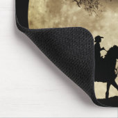 カントリーウエスタンカウボーイビッグムーンライディング マウスパッド (コーナー)