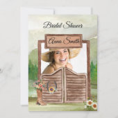 カントリーウエスタンカウボーイフォトブライダルシャワー 招待状 (正面)