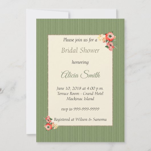 カントリーウエスタンカウボーイフォトブライダルシャワー 招待状 (裏面)