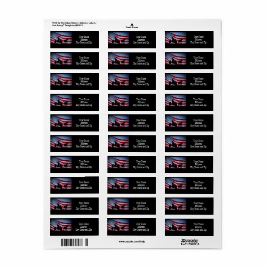 カントリーウエスタンカウボーイフラッグ差出人住所 ラベル (フルシート)