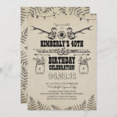 カントリーウエスタンカウボーイブーツバースデーパーティー 招待状 (正面/裏面)