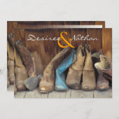 カントリーウエスタンカウボーイブーツ結婚式招待状 招待状 (正面/裏面)