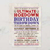 カントリーウエスタンカウボーイホームダウンパーティの招待状 招待状 (正面/裏面)