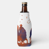 カントリーウエスタンカウボーイローピングホワイト ボトルクーラー (ボトル正面)