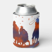 カントリーウエスタンカウボーイローピングホワイト 缶クーラー (缶正面)