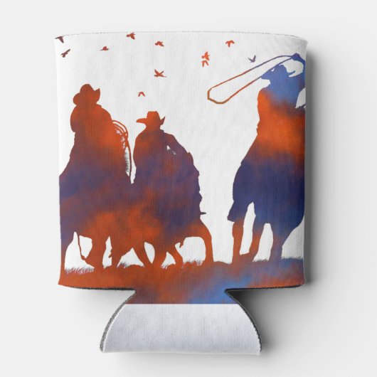 カントリーウエスタンカウボーイローピングホワイト 缶クーラー (裏面)