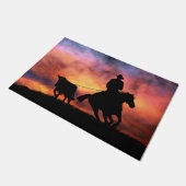 カントリーウエスタンカウボーイロープ ドアマット (アングル)