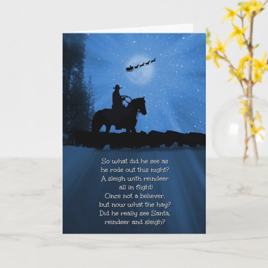 カントリーウエスタンカウボーホリデイクリスマス カード (黄色い花)