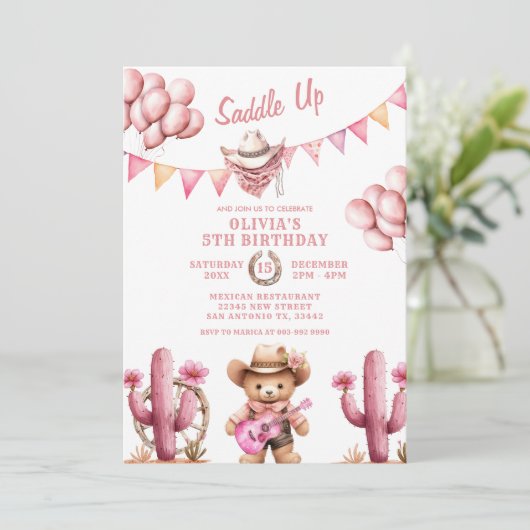 カントリーウエスタンガール女性のカーボーイ誕生日招待状 招待状