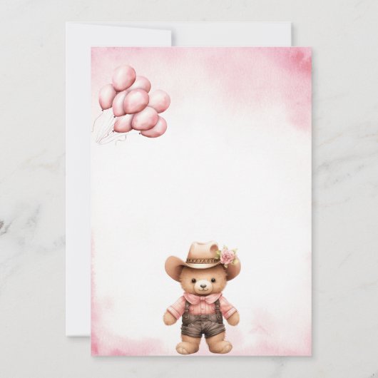 カントリーウエスタンガール女性のカーボーイ誕生日招待状 招待状 (裏面)