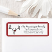 カントリーウエスタンクリスマストインデア〔雄ジカの〕枝角 ラベル (インサイチュ)