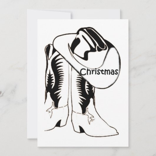 カントリーウエスタンクリスマスパーティの招待状 招待状 (正面)