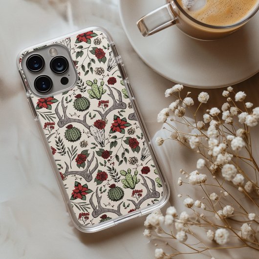 カントリーウエスタンクリスマスフローラディアヘッドスカル Case-Mate iPhoneケース