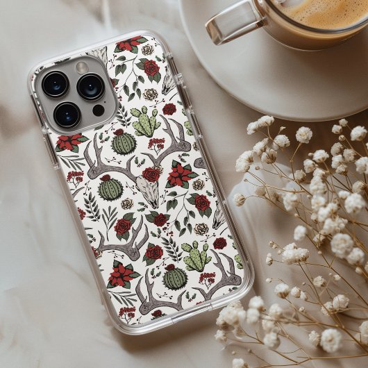 カントリーウエスタンクリスマスフローラディアヘッドスカル Case-Mate iPhoneケース