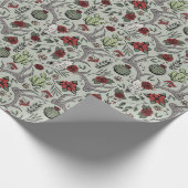 カントリーウエスタンクリスマスフローラトナカイスカル ラッピングペーパー (角)