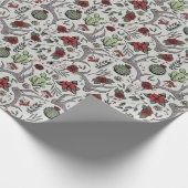 カントリーウエスタンクリスマスフローラトナカイスカル ラッピングペーパー (角)