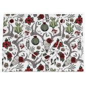 カントリーウエスタンクリスマスフローラトナカイスカル ラージペーパーバッグ (正面)