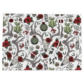 カントリーウエスタンクリスマスフローラトナカイスカル ラージペーパーバッグ (裏面)