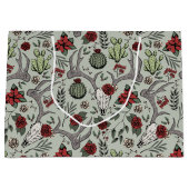 カントリーウエスタンクリスマスフローラトナカイスカル ラージペーパーバッグ (正面)