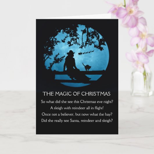 カントリーウエスタンクリスマス魔法女性のカーボーイ カード (蘭)