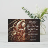 カントリーウエスタンサドルレザー結婚式招待状 招待状 (スタンド正面)