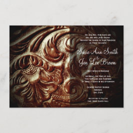 カントリーウエスタンサドルレザー結婚式招待状 招待状