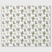 カントリーウエスタンサボステーマ名ハッピーバースデー ラッピングペーパー (フラット)