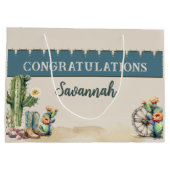 カントリーウエスタンサボットブパーソナライズされたーツ ラージペーパーバッグ (裏面)