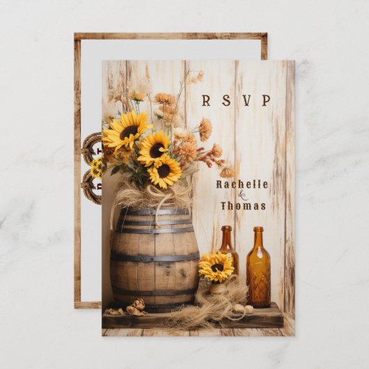 カントリーウエスタンサンフラワーズウィスキーバレル 出欠カード (正面/裏面)