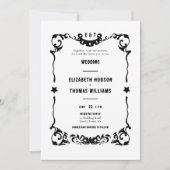 カントリーウエスタンスターズフォーマル白黒結婚ズ 招待状 (正面)