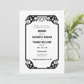 カントリーウエスタンデコフォーマル白黒結婚ズ 招待状 (スタンド正面)