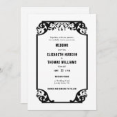 カントリーウエスタンデコフォーマル白黒結婚ズ 招待状 (正面/裏面)