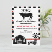 カントリーウエスタンバーベキュー誕生日招待状 招待状 (スタンド正面)