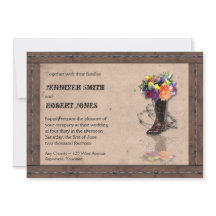 カントリーウエスタンバーベドワイヤー結婚式招待状v2