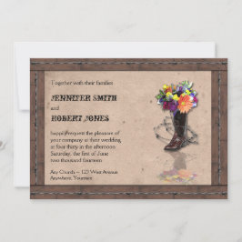 カントリーウエスタンバーベドワイヤー結婚式招待状v2 招待状