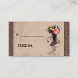 カントリーウエスタンバーベドワイヤ結婚ーの座席表 プレイスカード