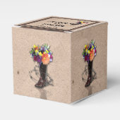 カントリーウエスタンバーベドワイヤ結婚式の引き出物ボックス フェイバーボックス (正面サイド)