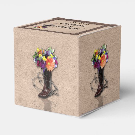 カントリーウエスタンバーベドワイヤ結婚式の引き出物ボックス フェイバーボックス (裏面サイド)