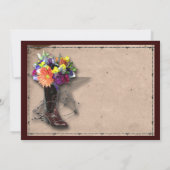 カントリーウエスタンバーベドワイヤ結婚式招待状 招待状 (裏面)