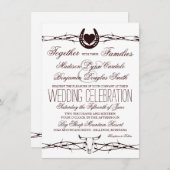 カントリーウエスタンバーベドワイヤ結婚式招待状 招待状 (正面/裏面)