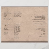 カントリーウエスタンバーベドワイヤ結婚式 プログラム (裏面)